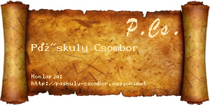 Páskuly Csombor névjegykártya